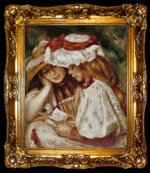 framed  Pierre Auguste Renoir Jeunes Filles lisant, ta009-2